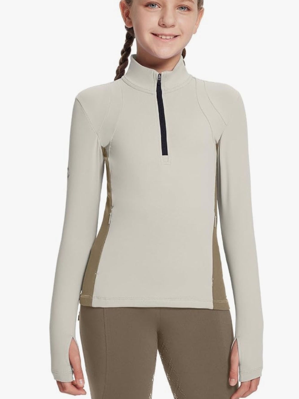 Baleaf girls Quarter-Zip riding Performance Top